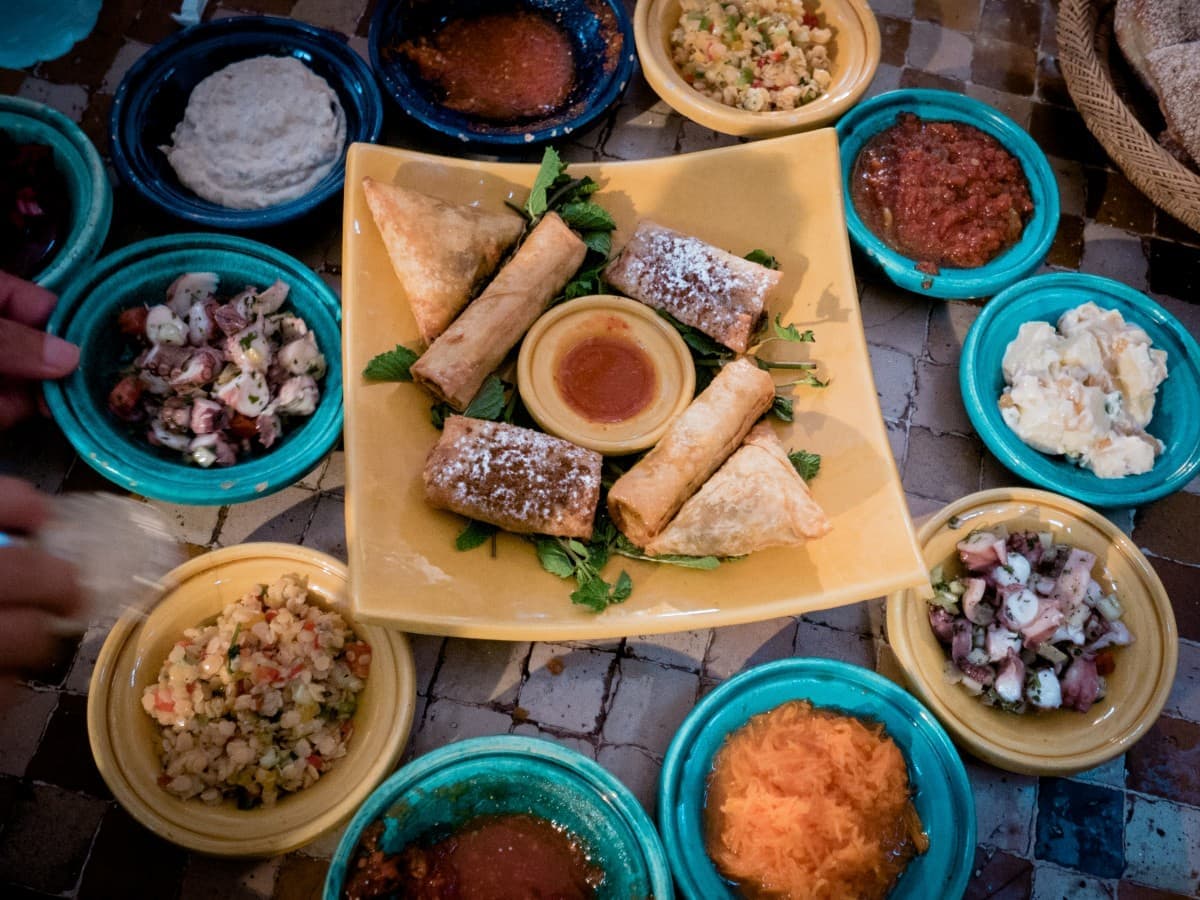 Colorful local market and street food